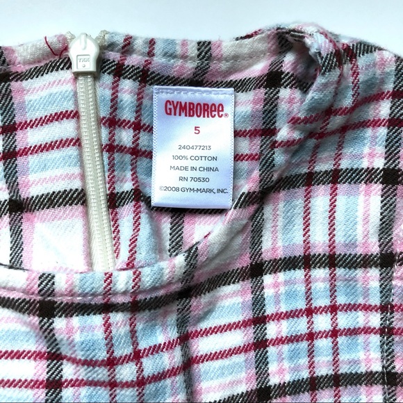 Gymboree ivory L/S Graphic T shirt and Plaid Jumper - Girls 5 - Picture 2 of 11